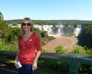 Esther at Iguazu Falls