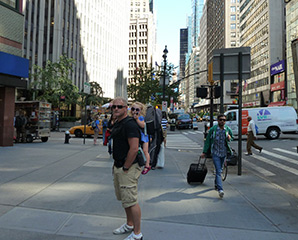 Walking on street of NY